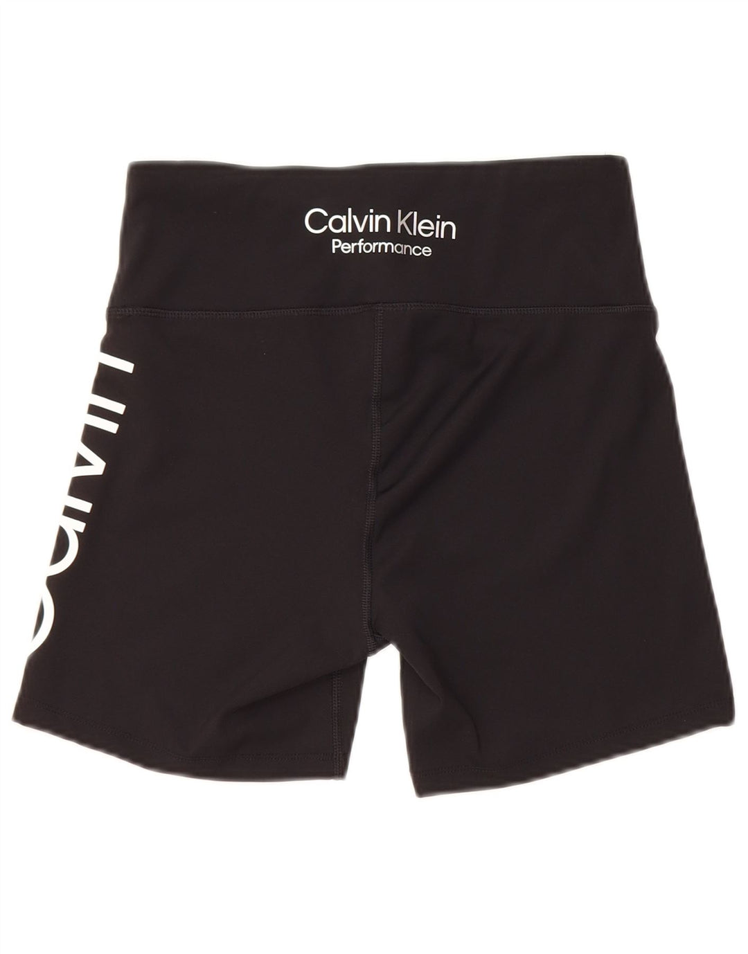 Shorts esportivos gráficos femininos Calvin Klein UK 12 poliéster preto médio