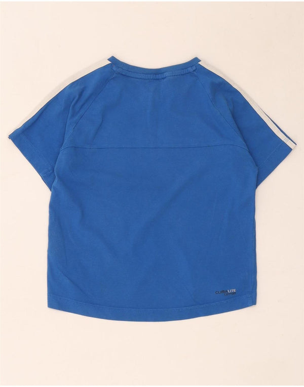 Camiseta Adidas Boys Climalite Top 7-8 Anos Azul Algodão