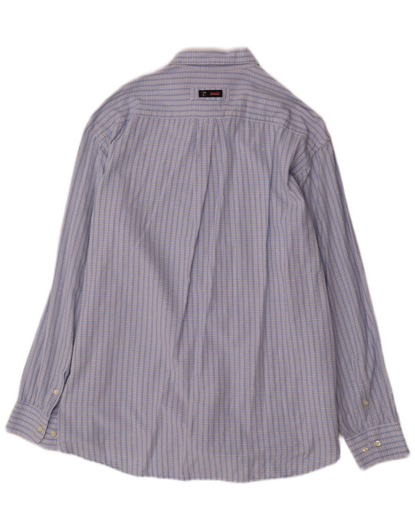 Camisa masculina vintage 2XL algodão xadrez azul