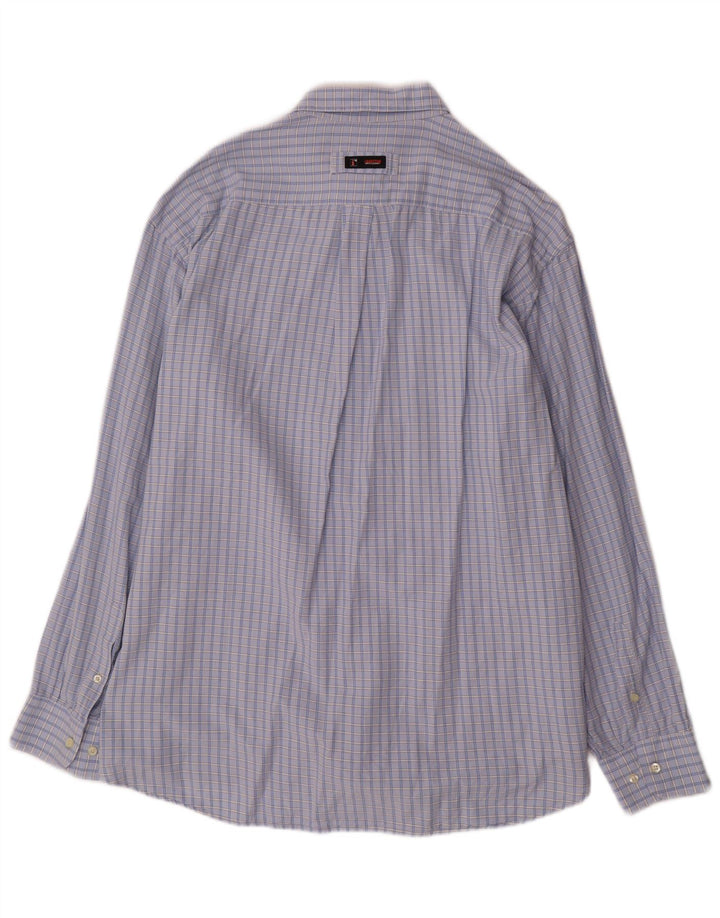 Camisa masculina vintage 2XL algodão xadrez azul