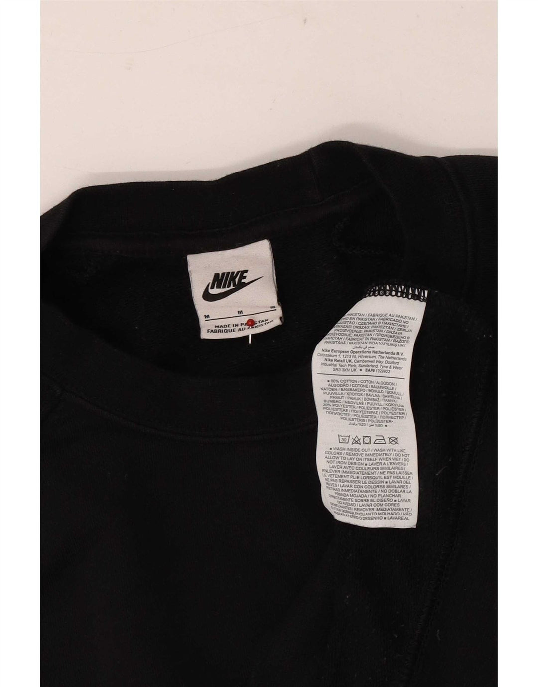 Nike Womens Loose Fit Moletom Jumper UK 14 Médio Algodão Preto