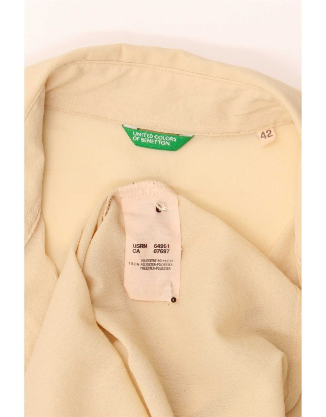 Blusa feminina transparente Benetton IT 42 poliéster bege médio