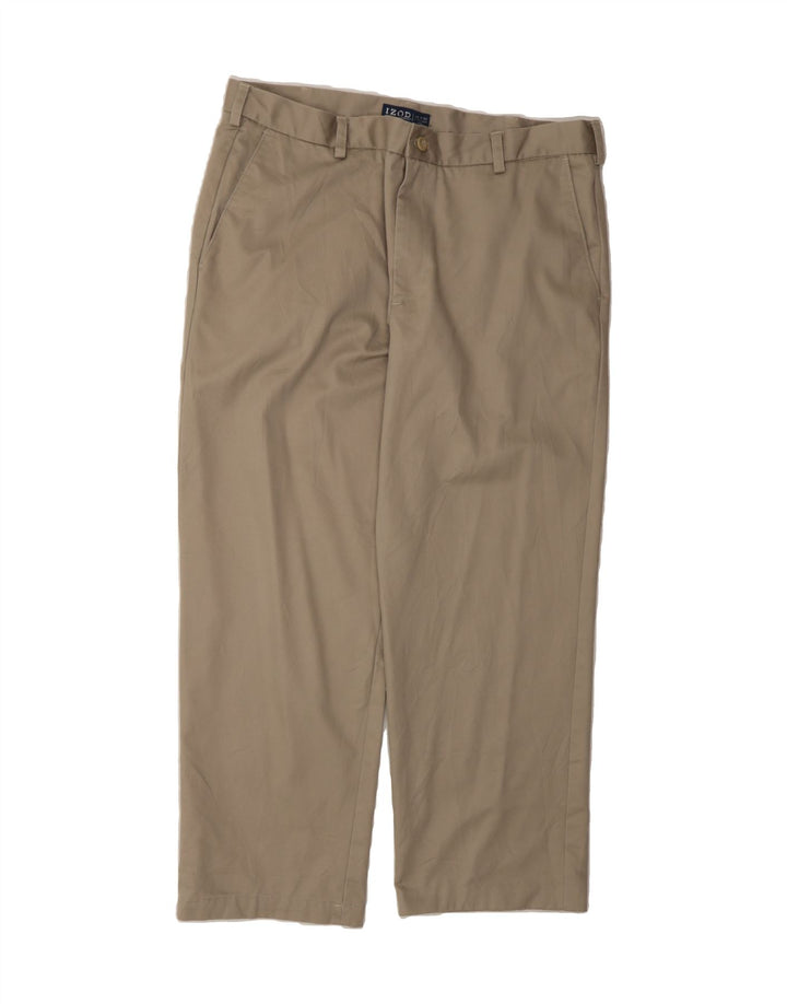 IZOD Mens Straight Chino Trousers W38 L30 Brown Cotton Vintage Izod and Second-Hand Izod from Messina Hembry 