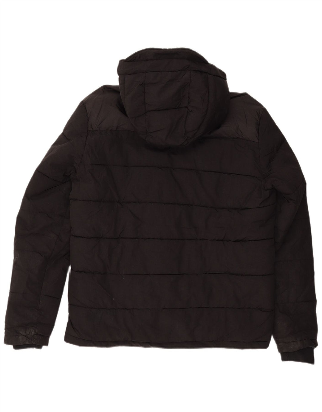 Jaqueta masculina acolchoada com capuz JACK & JONES Reino Unido 40 grande nylon preto