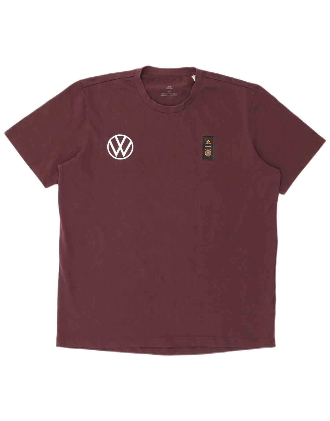 Adidas Mens Graphic T-Shirt Top Médio Algodão Borgonha