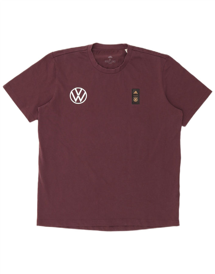 Adidas Mens Graphic T-Shirt Top Médio Algodão Borgonha