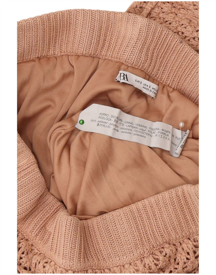Zara saia feminina de crochê linha A pequena W26 poliéster bege