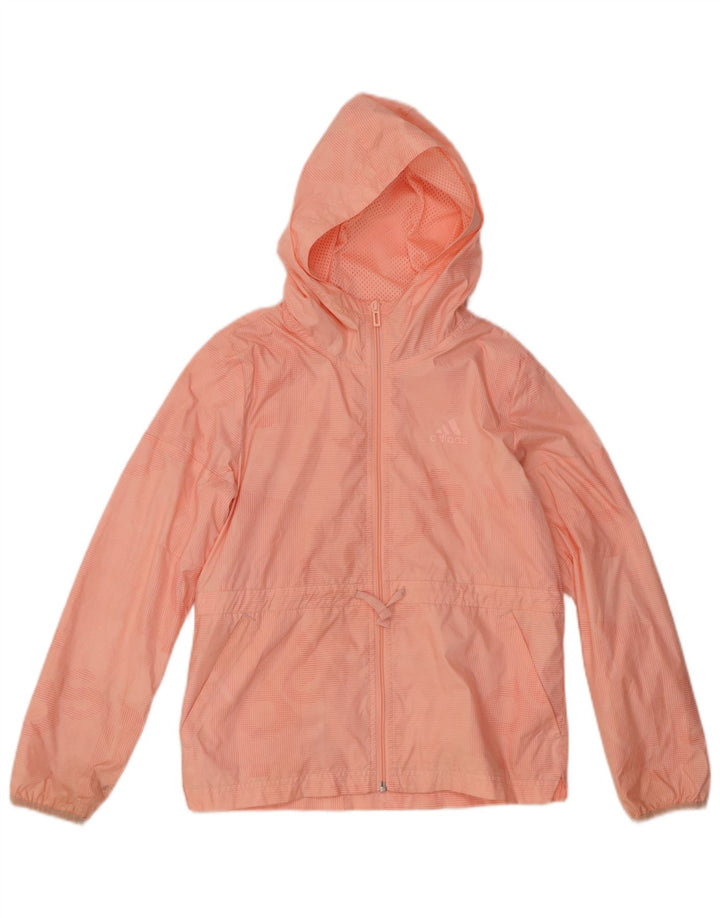 Jaqueta de chuva com capuz Adidas para meninas 11-12 anos poliéster rosa