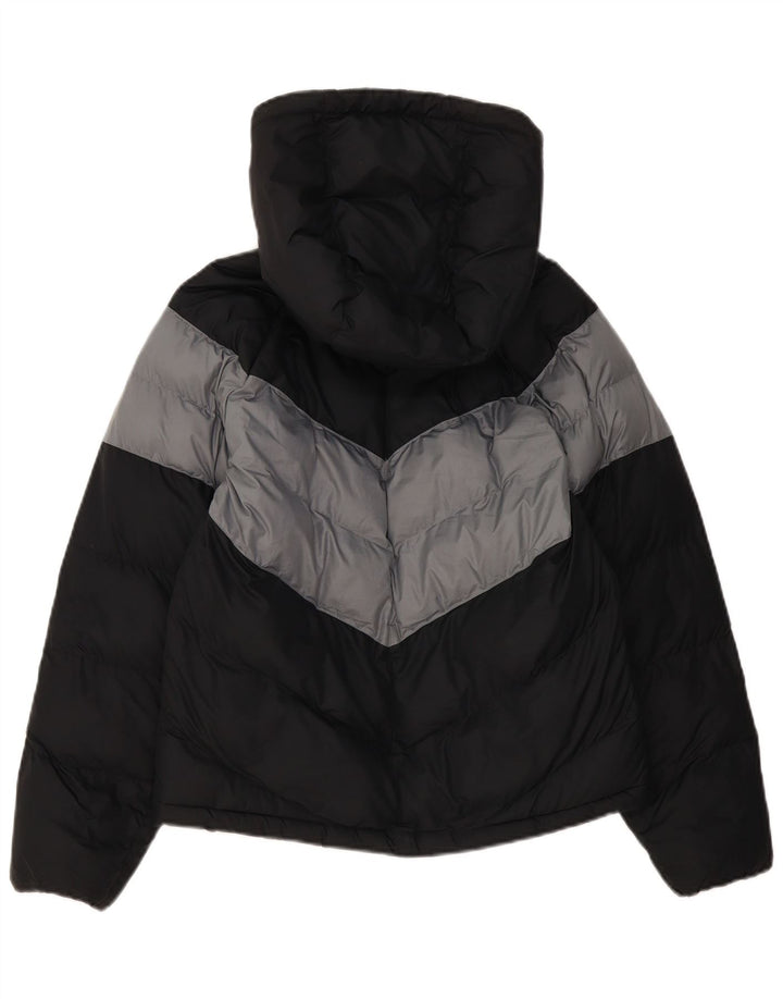 Jaqueta acolchoada com capuz Nike Boys 12-13 anos preto colorblock poliéster