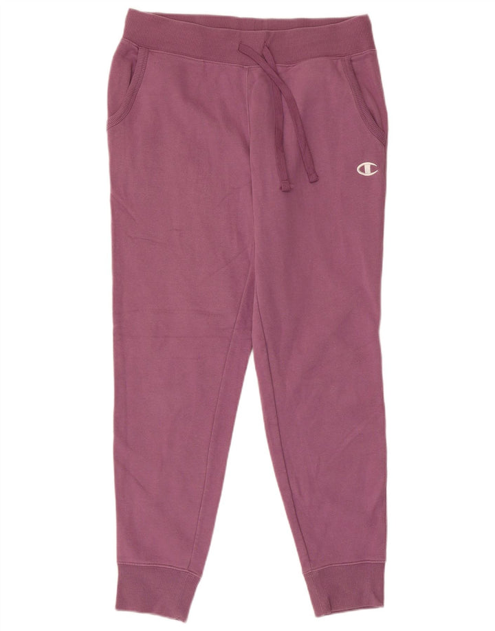 Calça de treino feminina CHAMPION Joggers UK 10 pequeno algodão roxo