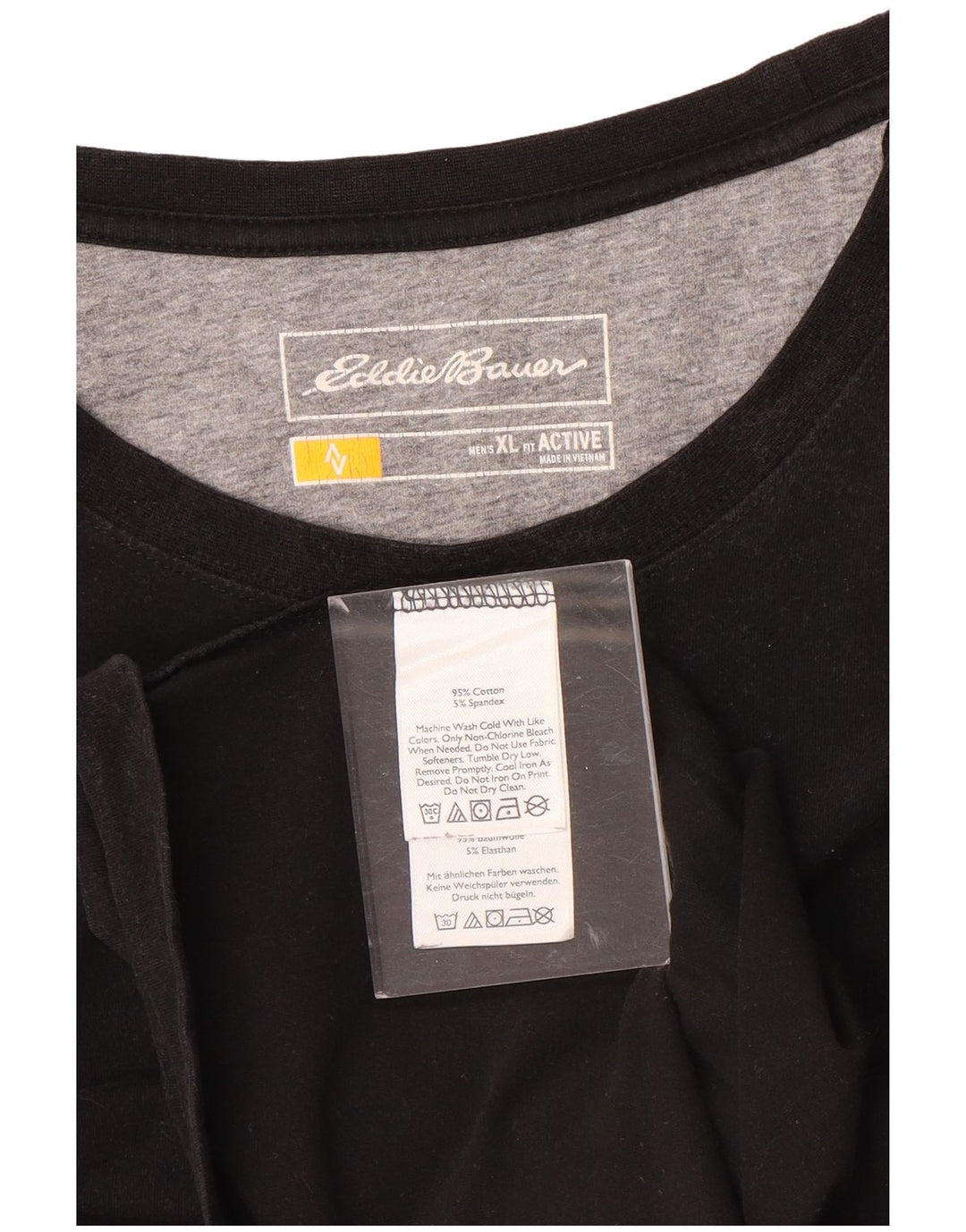 Eddie Bauer Camiseta masculina ativa Top XL algodão preto