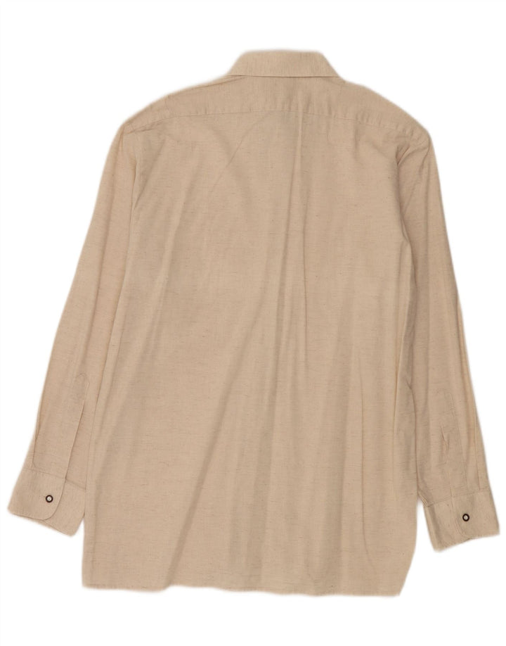 Camisa masculina vintage tamanho 40 seda bege médio