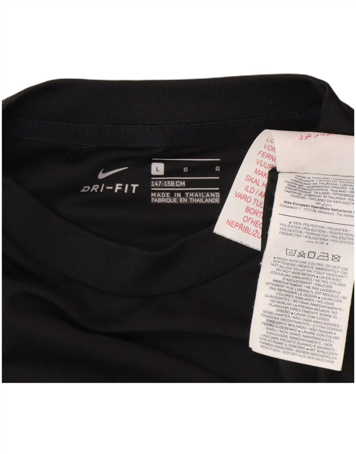 Camiseta Nike Boys Dri Fit Top 12-13 anos grande preto colorblock poliéster