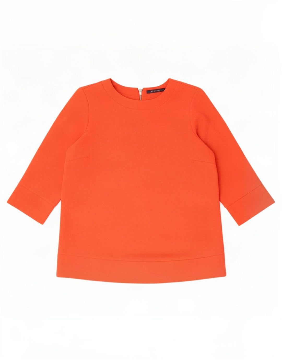 Top feminino Marks & Spencer manga 3/4 UK 12 poliéster laranja médio