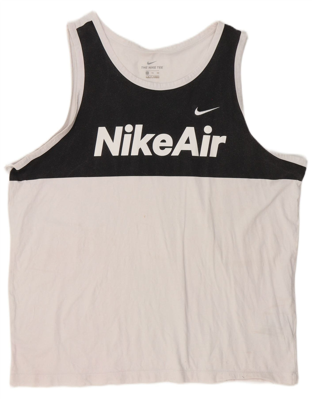 Nike masculino gráfico colete top 2XL branco colorblock algodão