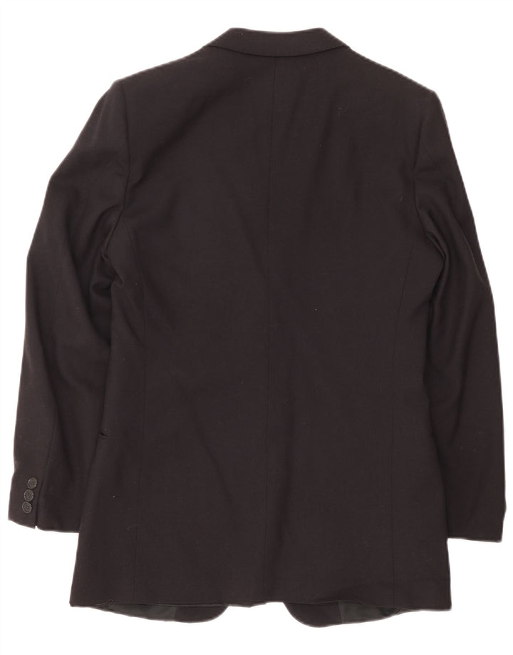 Jaqueta blazer masculina vintage com 2 botões IT 46 pequena lã azul marinho