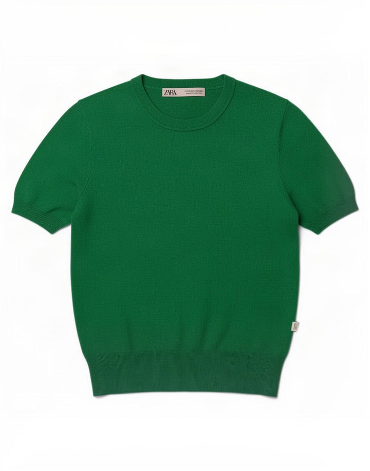 Zara Blusa Feminina Top UK 12 Verde Médio