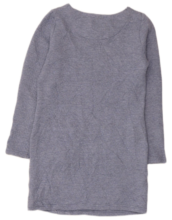 Vestido feminino Joules de manga comprida UK 8 poliéster azul pequeno