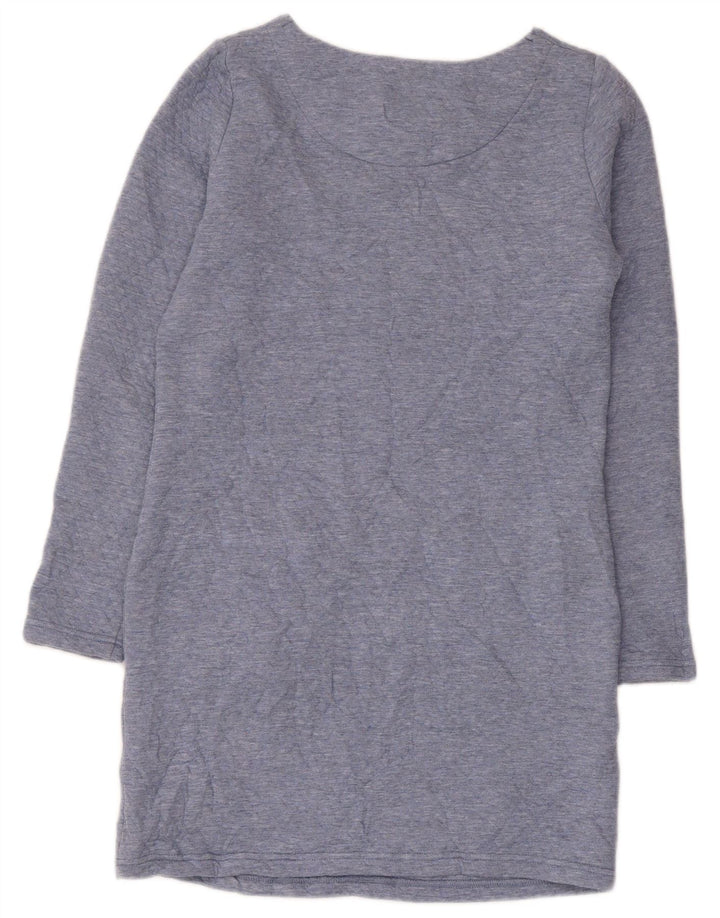 Vestido feminino Joules de manga comprida UK 8 poliéster azul pequeno