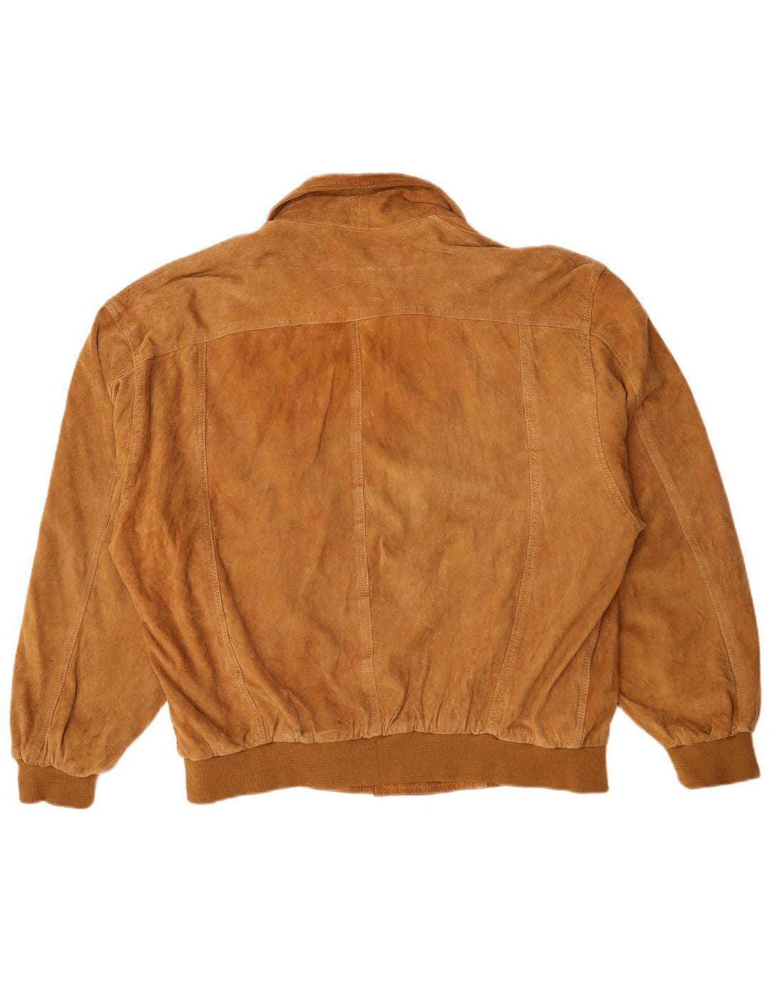 Jaqueta bomber masculina vintage de camurça UK 44 2XL marrom
