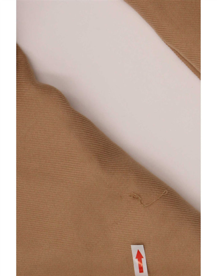 Casaco feminino Zara com peito duplo UK 10 pequeno poliéster bege
