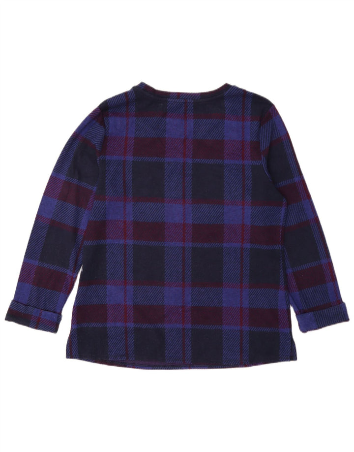 Blusa feminina de manga comprida Marks & Spencer Reino Unido 12 xadrez azul marinho médio