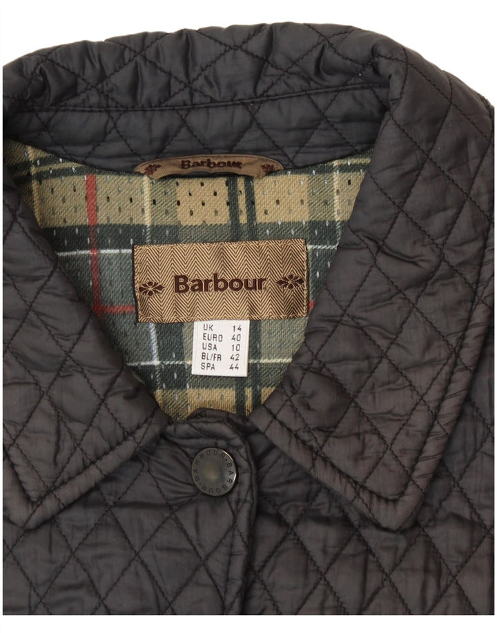 Jaqueta acolchoada feminina BARBOUR UK 14 grande nylon preto
