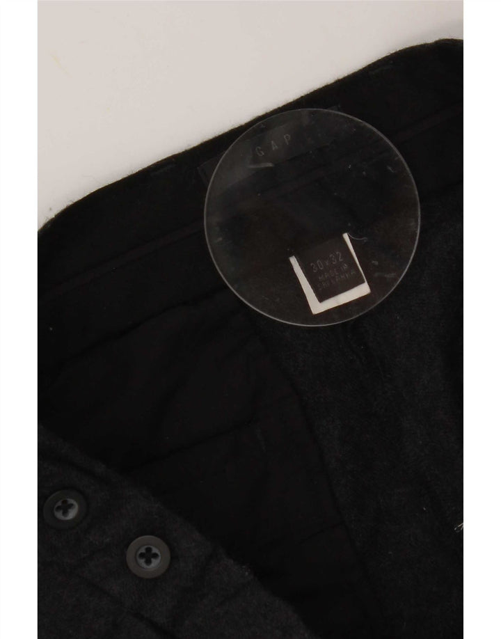Calça feminina de terno reto Gap W30 L29 lã cinza