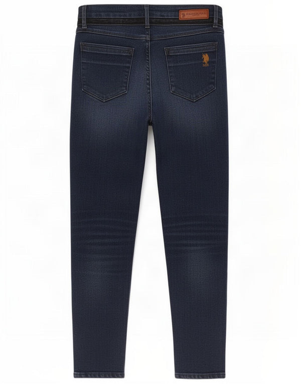 US Polo Assn. Calça jeans skinny feminina W32 L25 azul marinho