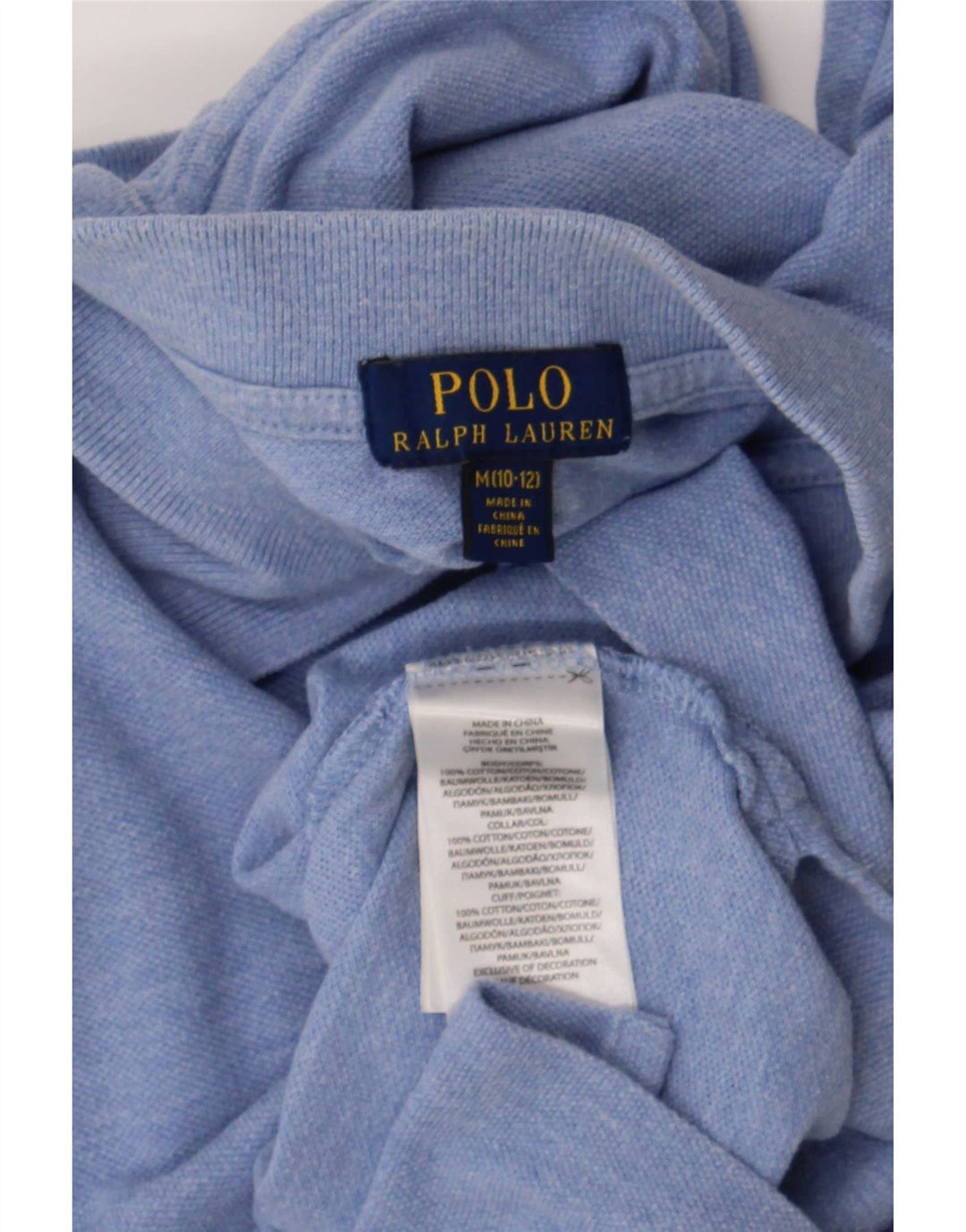 Camisa Polo Ralph Lauren Menino 10-11 Anos Azul Médio Algodão