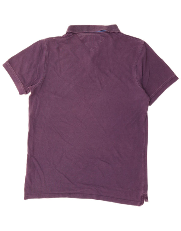Camisa polo masculina Tommy Hilfiger Slim Fit grande algodão roxo