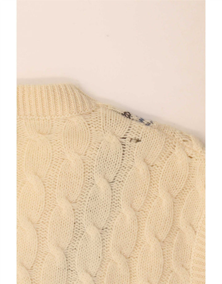 Colete masculino vintage regata grande off white Fair Isle Wool