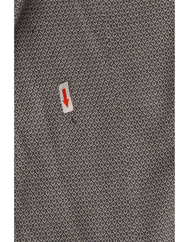 Camisa masculina Ted Baker com ajuste moderno tamanho 16 grande cinza geométrico