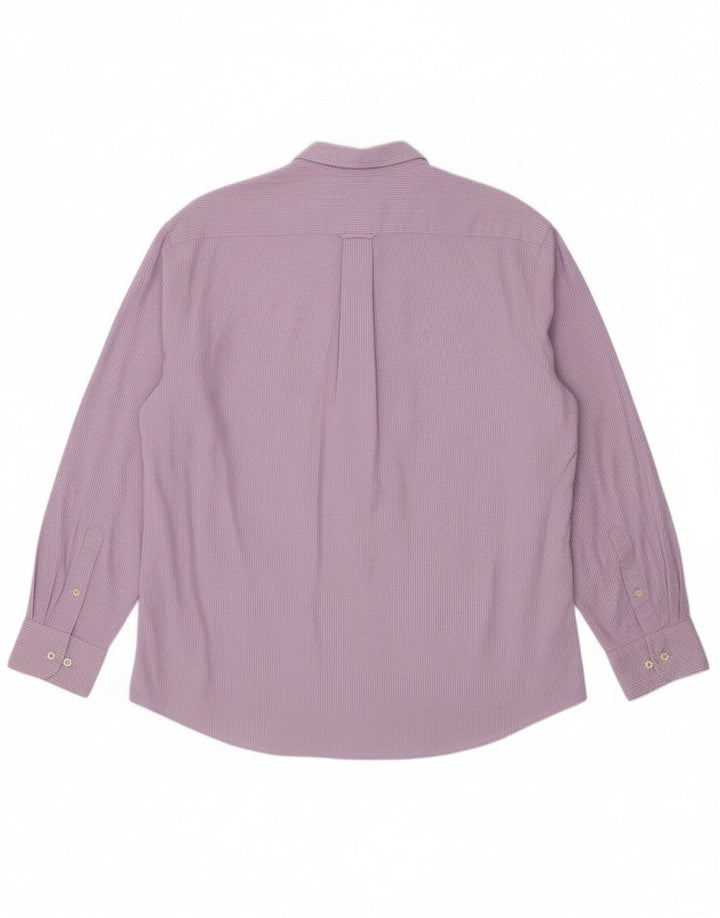 Camisa masculina IZOD grande algodão xadrez roxo