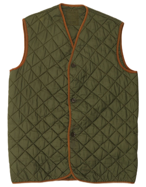 Colete acolchoado masculino vintage UK 40 grande verde