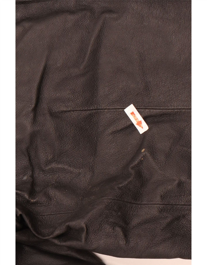 Jaqueta blazer masculina vintage de couro com 3 botões Reino Unido 38 couro preto médio