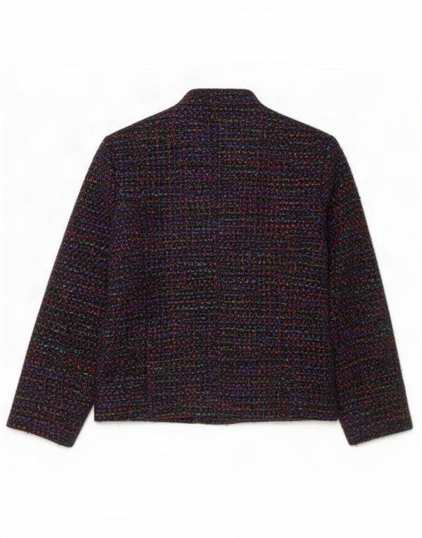 Jaqueta blazer feminina Weinberg com 5 botões Reino Unido 10 pequena multicolorida manchada