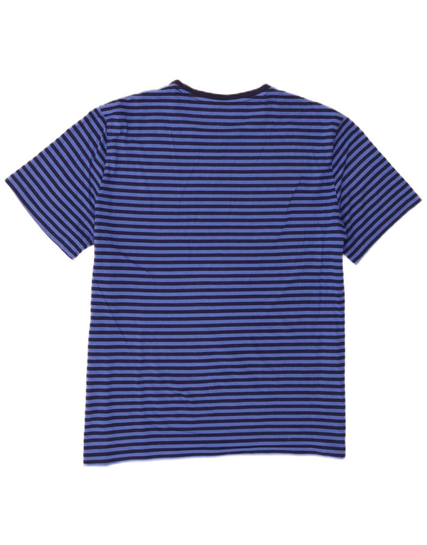Polo Ralph Lauren Mens Custom Fit Camiseta Top 2XL Azul Listrado