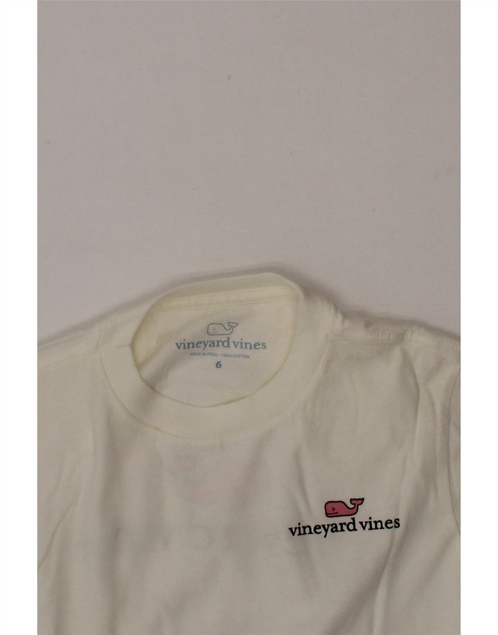 VINEYARD VINES Girls Graphic T-Shirt Top 5-6 Years Off White Cotton Vintage Vineyard Vines and Second-Hand Vineyard Vines from Messina Hembry 