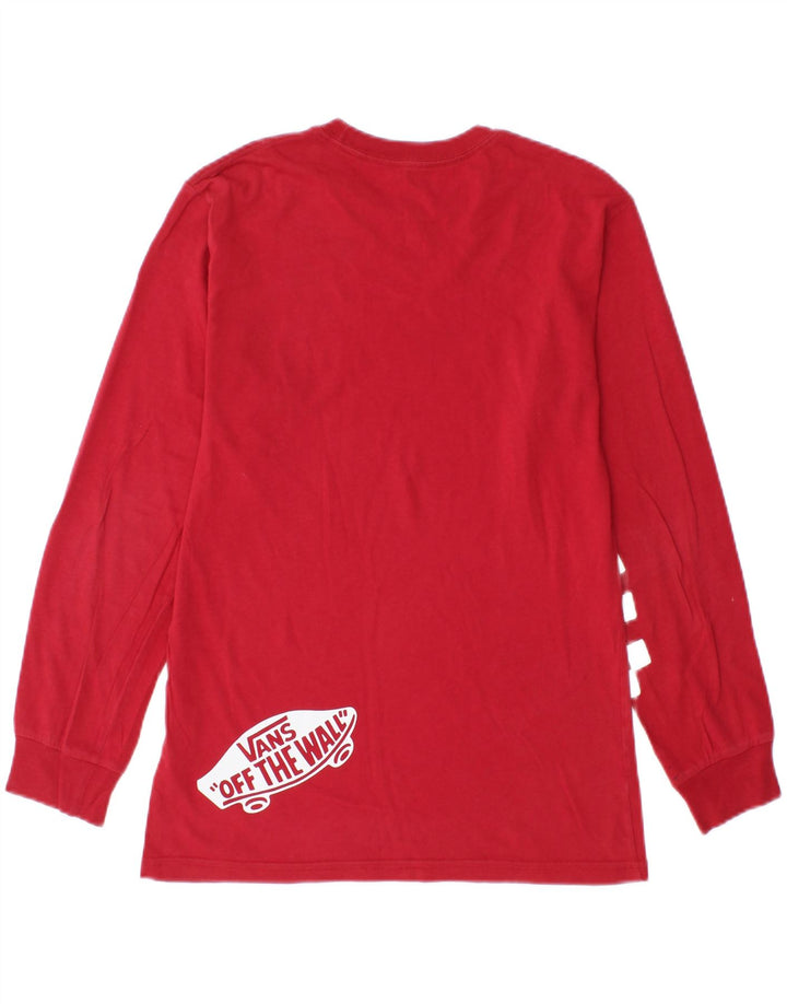 VANS Masculino Classic Fit Graphic Top Manga Longa Pequeno Algodão Vermelho