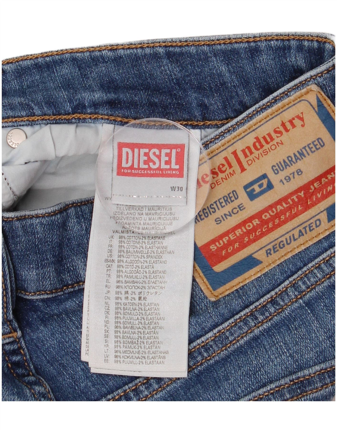 Diesel Masculino Capri Jeans W30 L21 Azul Algodão