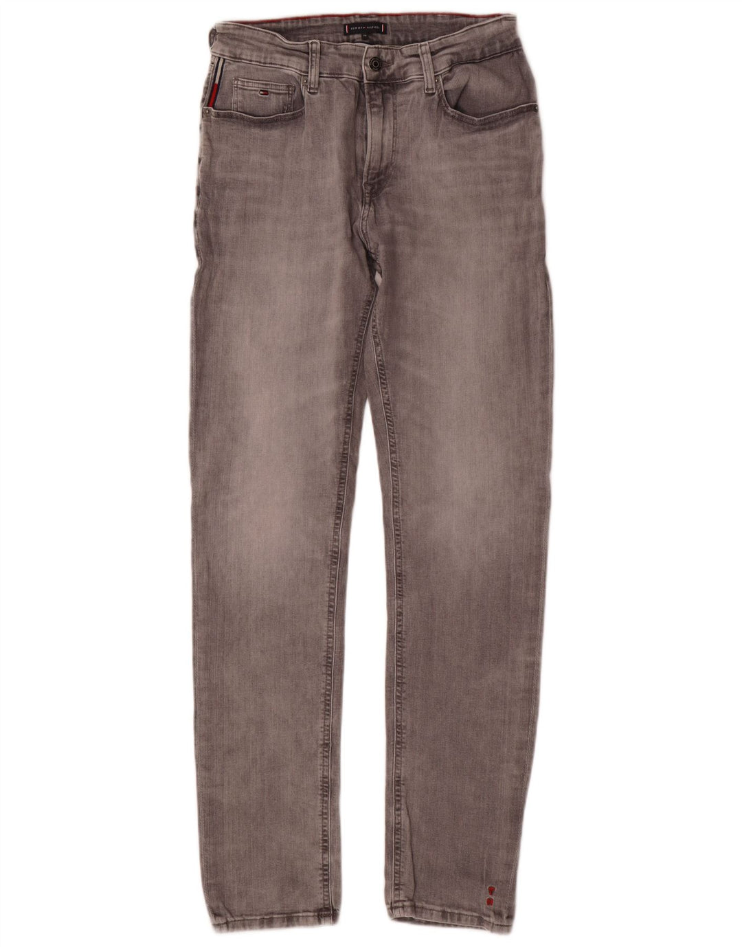 Tommy Hilfiger Meninos Slim Jeans 15-16 Anos W30 L32 Cinza Algodão
