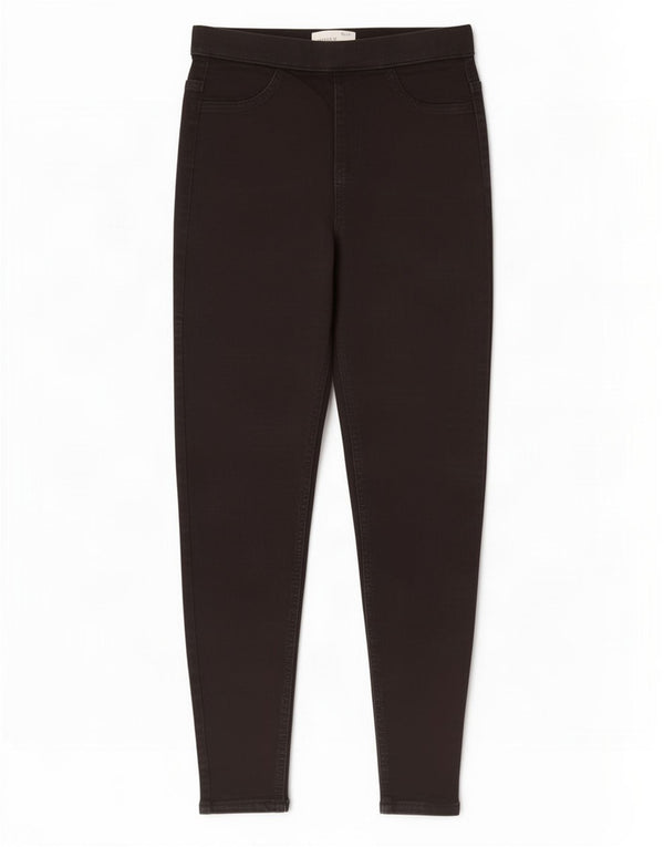 Calça jeans feminina Marks & Spencer UK 8 pequena W26 L28 algodão preto