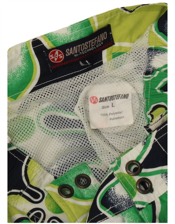 Shorts de natação masculino Santo Stefano grande poliéster floral verde
