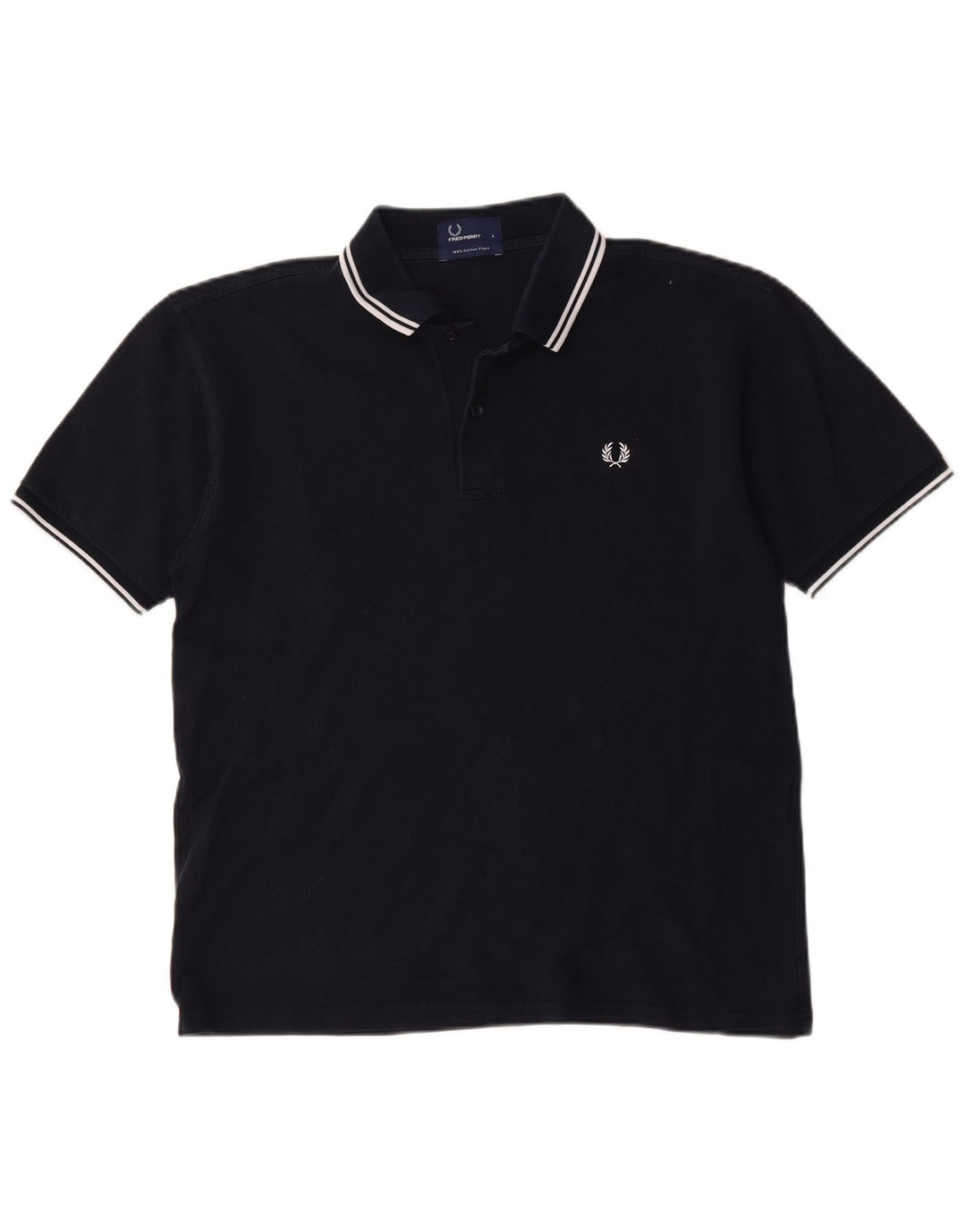 Camisa polo masculina Fred Perry grande algodão azul marinho