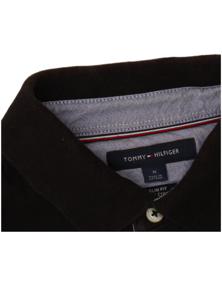 Camisa polo masculina TOMMY HILFIGER Slim Fit preta média