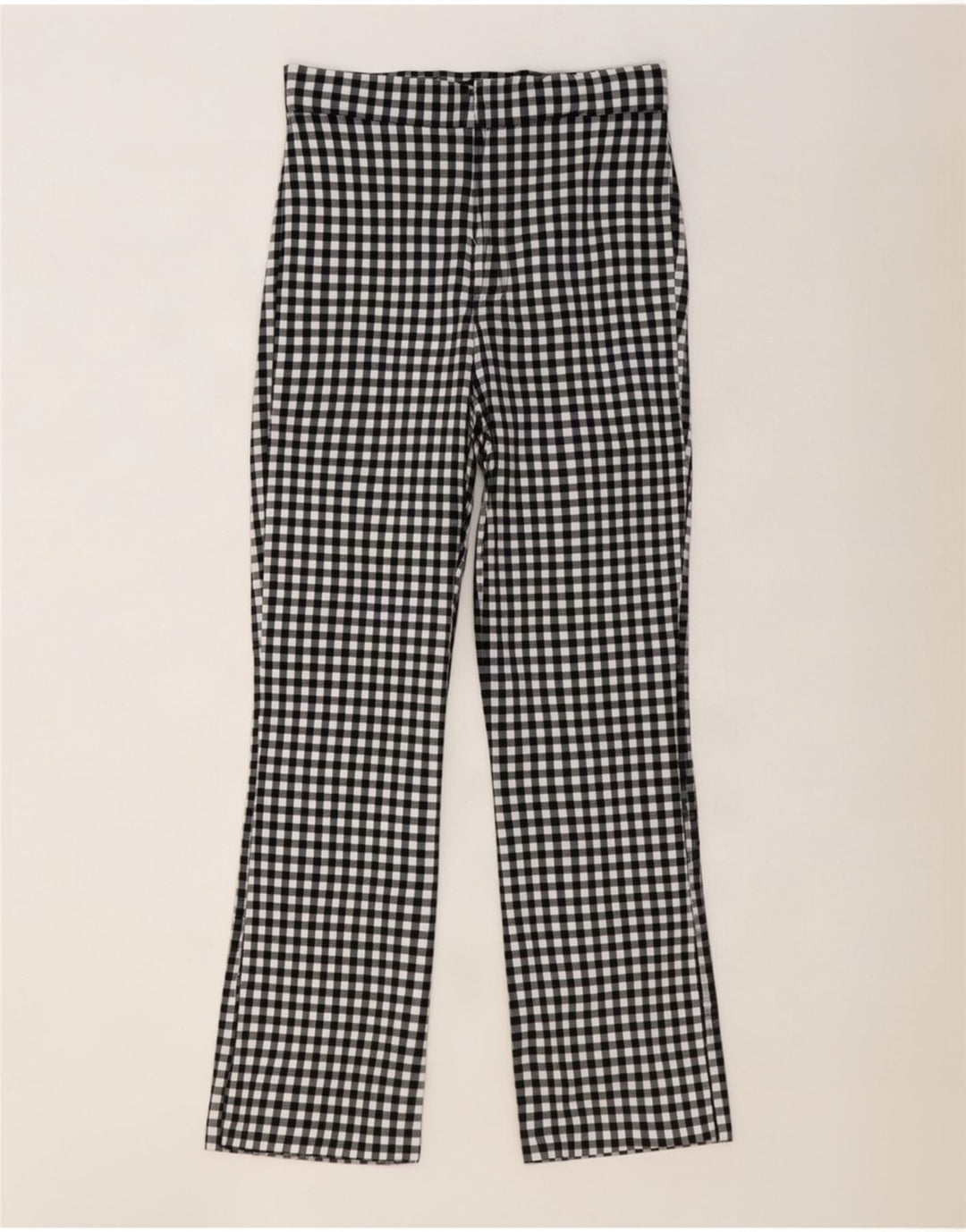 Zara Calça feminina casual bootcut grande W30 L27 preta guingão