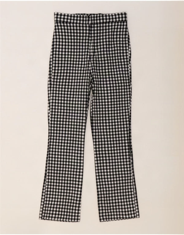 Zara Calça feminina casual bootcut grande W30 L27 preta guingão