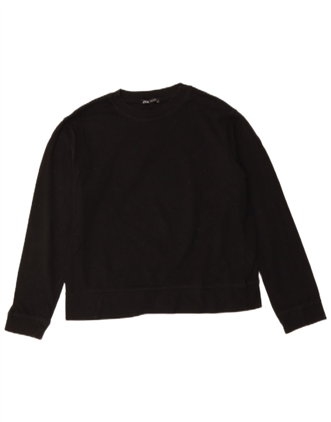 ZARA moletom feminino cropped UK 14 médio algodão preto