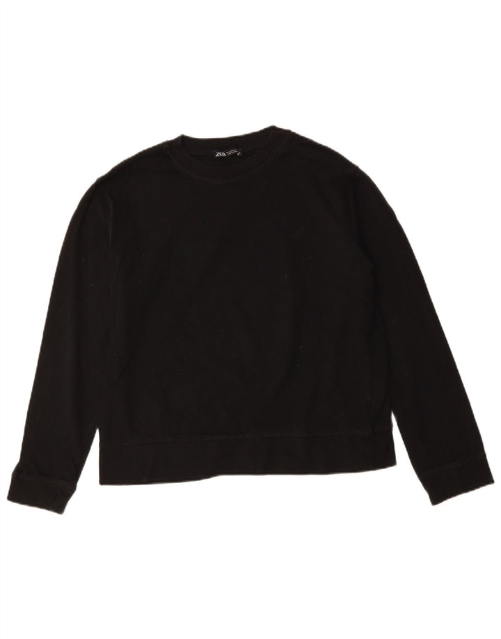 ZARA moletom feminino cropped UK 14 médio algodão preto
